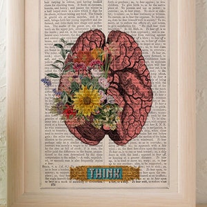 Wall art print Brain Flower Art Anatomy Illustration Brain Wall Art Anatomy Print Anatomical Poster SKA131 image 2