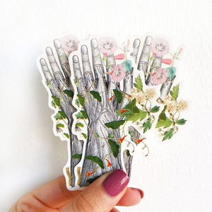 gift for her - Stickers for Hydroflask, Human Anatomy hand, flowers stickers set, perfect gift for medical student, STC017
