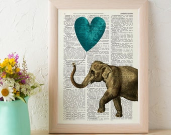 Unique Wall Art,  Funny animal gift, home gift, Elephant, Wall art, Wall decor, Gift Art for Home, Nursery wall art, Nature Prints, ANI216