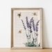 Lavender wall art - Bees with Lavender Print Housewarming Gift - Bee Wall Art - Dictionary Print - Book Page Art - Flower Print - BFL117 