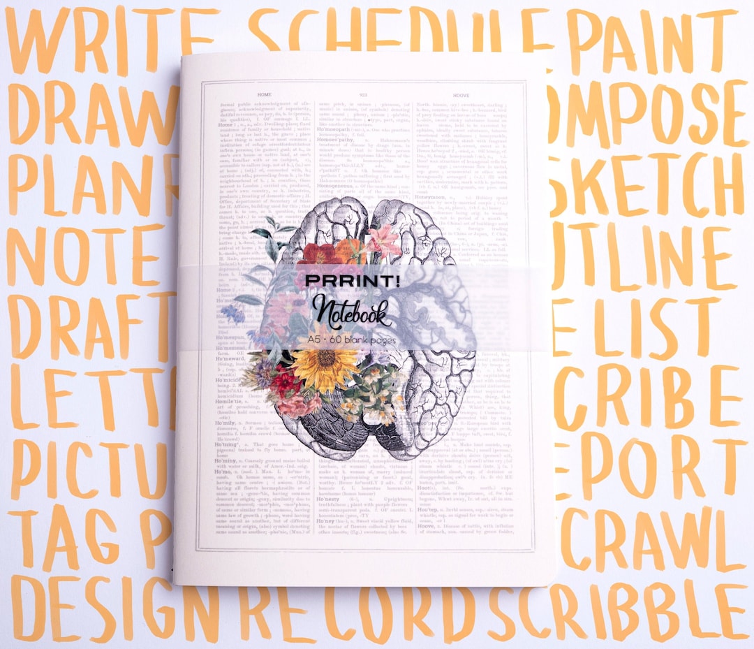 Flower Brain Notebook: A5 Blank Journal - Etsy