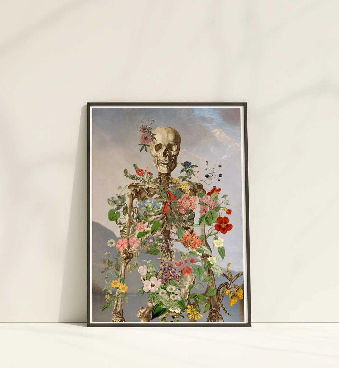 Floral Skeleton Anatomy Print: Botanical Human Skeleton Wall Art - Etsy