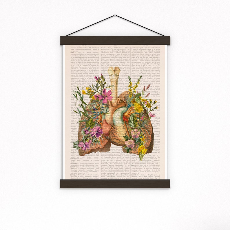 Human Anatomy Lungs Art Print Nature Inspired Yoga Decor Health Awareness Gift SKA099 image 10