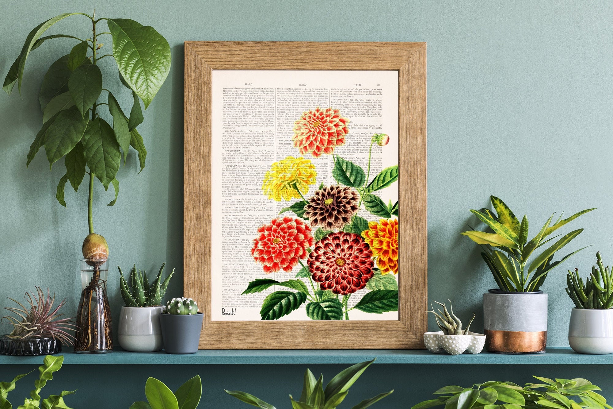 Xmas Svg, Dahlia Wall Art - Dictionary Book Art - Flower Wall Art - H…