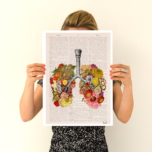 Art prints Flowery Lungs Print Yoga Studio Decor Anatomy Wall Art Sustainable art Meditation wall art SKA062 image 8