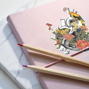 Sticker pack - gift for her - Skull Stickers - Laptop Decal - Anatomy Gifts - Medical Anatomy Sticker - Sticker Bundle - Flower sticker pack