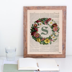 Impressão de monograma personalizada - Impressões de arte de parede - Arte de parede de monograma - Arte de parede personalizada - Decoração de quarto de meninas - Presente para bebê BFL133