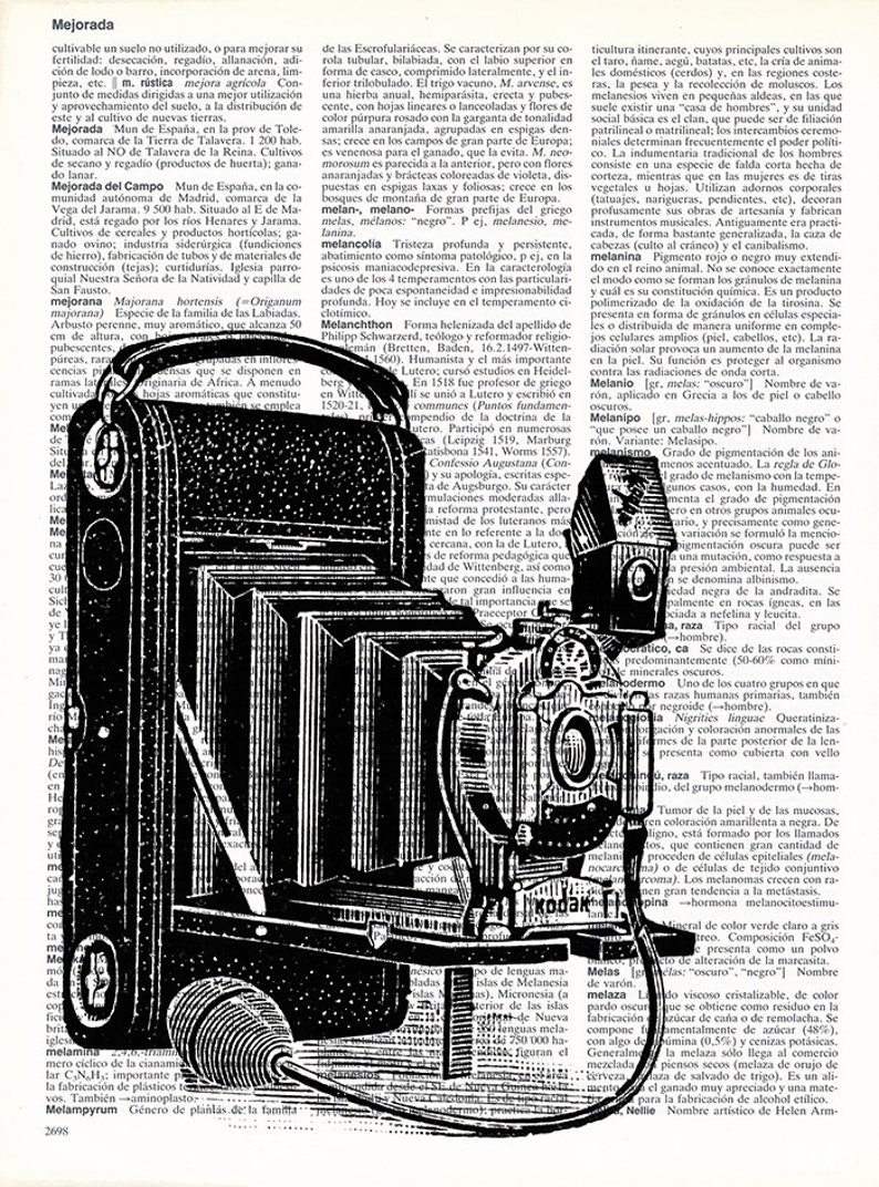Old Book Print Photo camera Dictionary or Encyclopedia Page Etsy