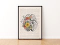 Spring Brain Anatomy Flower Collage | Gift for Doctor, Nurse or Therapist | Medical Office Decor | Human Body Science Art product logo