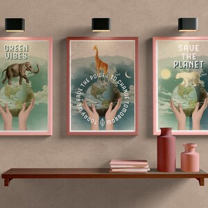 Polar Bear 'Save the Planet' Art Print: Ecological Gift (A3)