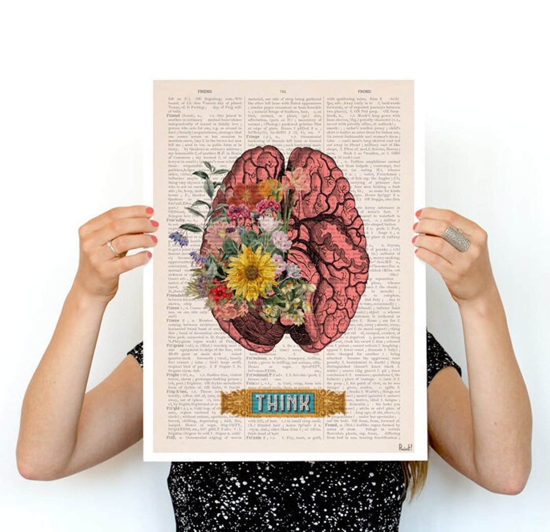 Wall Art - Brain Etsy Anatomy Poster Art Art Print Anatomy Anatomical Sweden Flower Illustration Wall SKA131 Print Brain