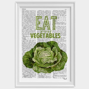 Eat your vegetables, Kitchen wall decor, Veggies print, Kitchen Wall art TYQ037 image 4