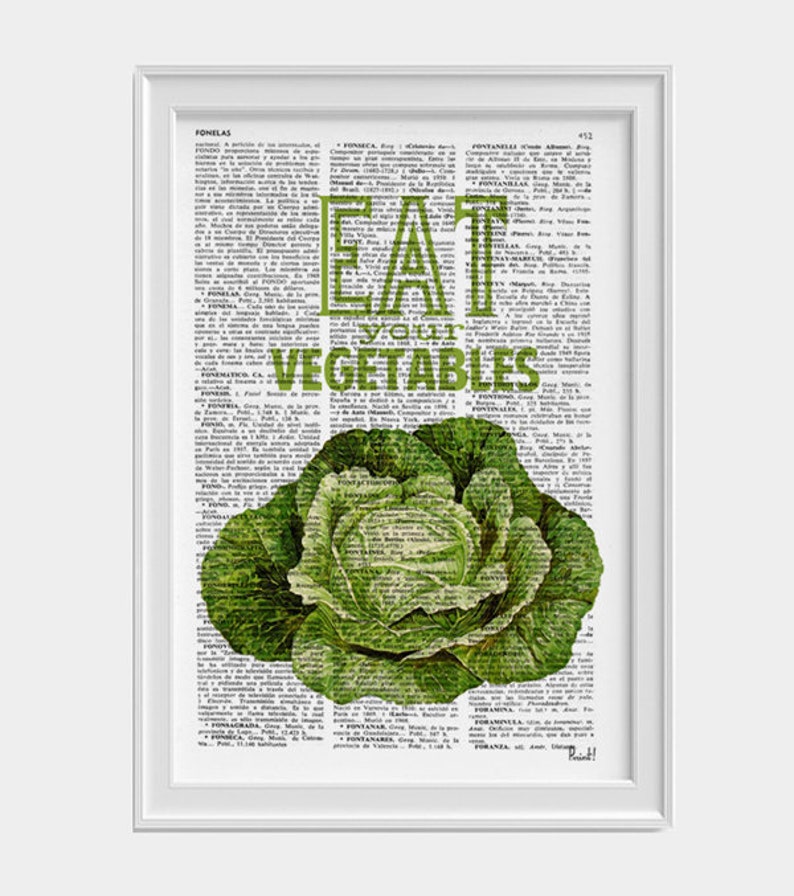 Eat your vegetables, Kitchen wall decor, Veggies print, Kitchen Wall art TYQ037 image 4