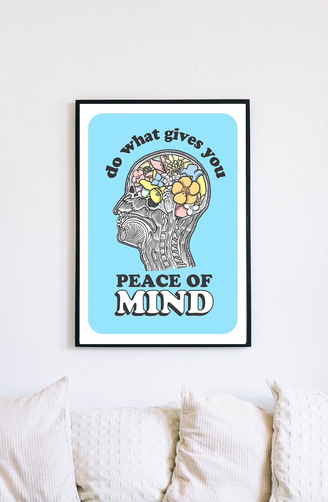 Mental Health Art Print Office Wall Decor Anatomy Wall Art Brain Art Print Minimal Art Print ...