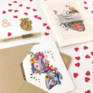 Hearts Gift Set - Love gift set - Heart and love Gift - Heart Card - Anatomical Heart - NTBSKASET004