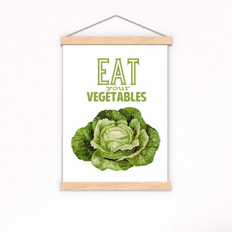 Eat your vegetables, Kitchen wall decor, Veggies print, Kitchen Wall art TYQ037 image 3