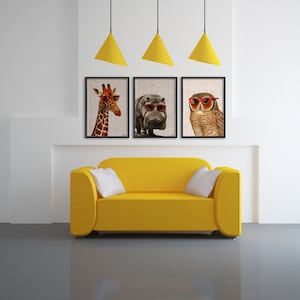 Cool Giraffe poster, Animal art, Animal decor, Wall decor, poster, poster print, Funny animal, ANI008PA3 image 9