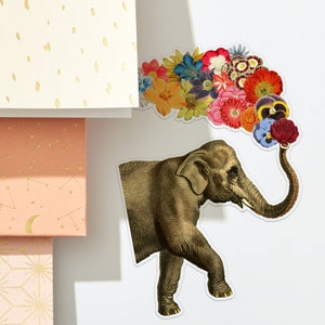 cadeau voor haar - Lucky Elephant Stickers - Laptop sticker - sticker - bloem sticker - vinyl sticker - laptop sticker - STC020