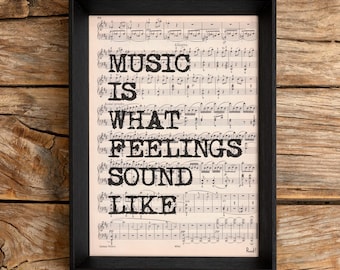 Musik Zitat Typografie Kunstdruck | Musiker Geschenk | ""Wörterbuch Seite" ""Study"" Dekor."