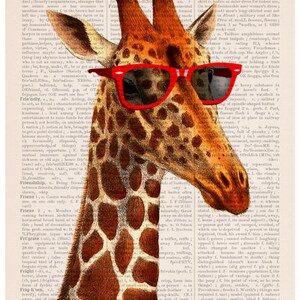 Cool Giraffe poster, Animal art, Animal decor, Wall decor, poster, poster print, Funny animal, ANI008PA3 image 4