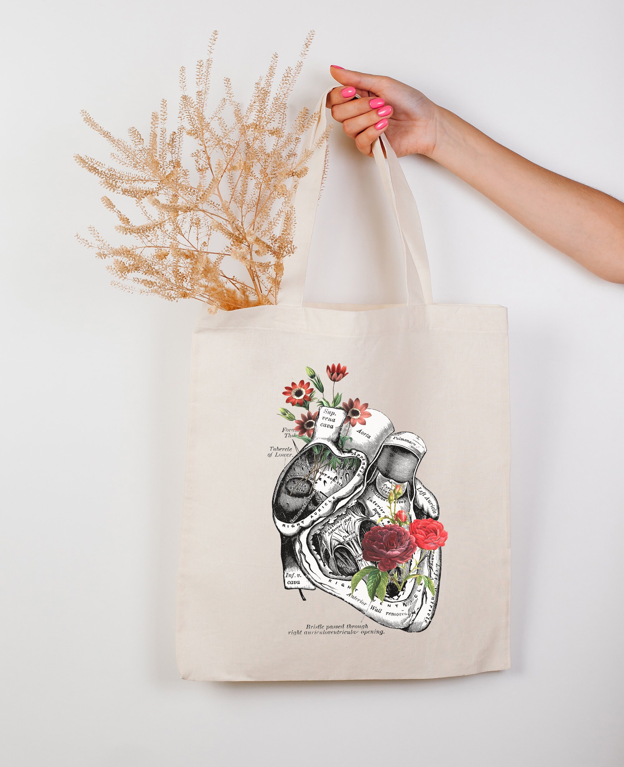 Love Gift | Anatomical Heart Tote | Cotton Tote Bag | Heart
