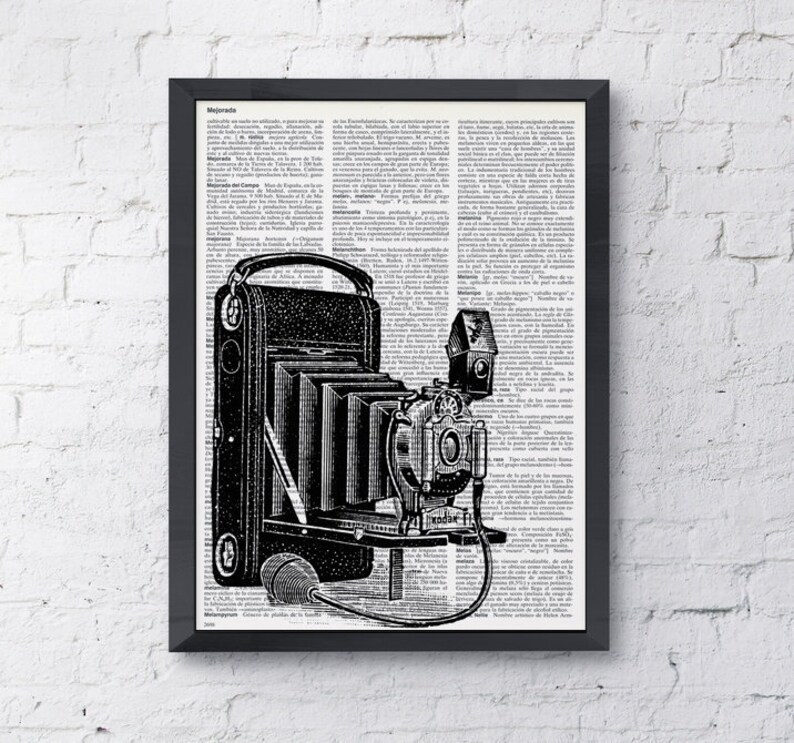 Old Book Print Photo camera Dictionary or Encyclopedia Page Etsy