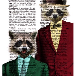 Original Art Funny animal art Racoon Pals Wall decor Unique Gift Wall art Nursery wall art Funny animals art ANI169 image 5