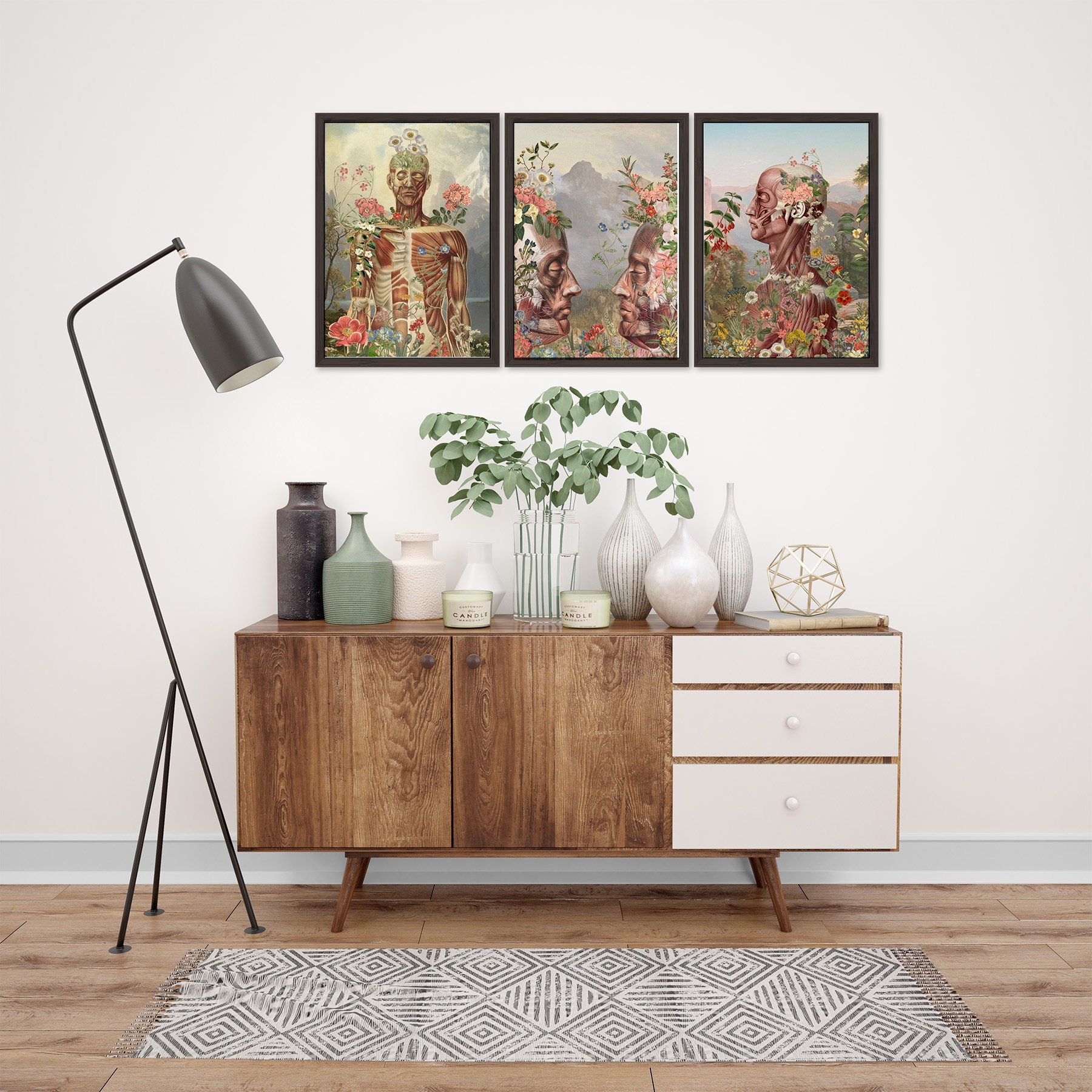 Anatomy Art Print: Floral Human Body Poster - Etsy