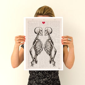 Art Prints , Psychedelic Art, Love gift, Wall art, Skeleton Couple, gift for him, Wall art, wall decor, skeletons art, SKA003 image 7