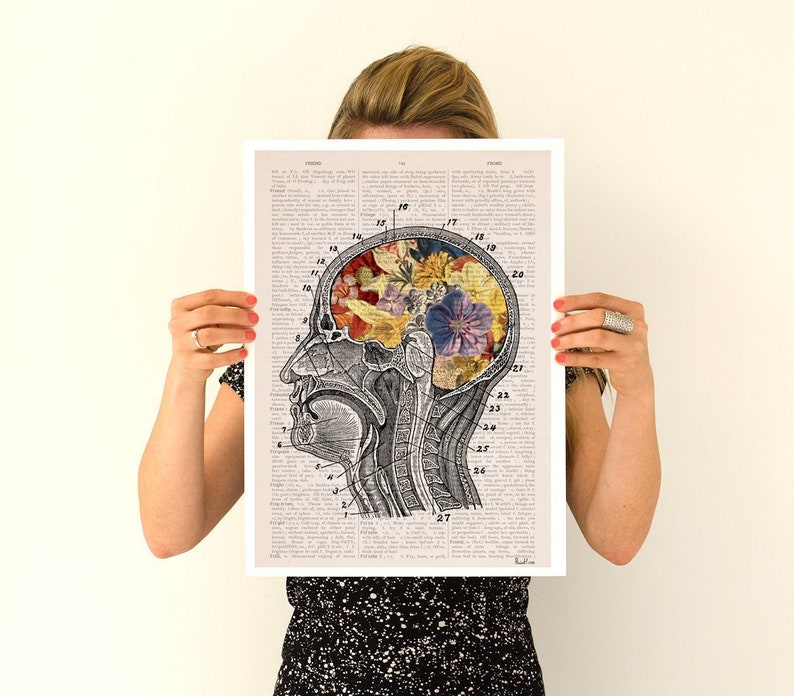 Office Wall Decor Anatomy Wall Art Brain Art Print Science Art Print Therapy Wall Print SKA053PA3 No Hanger