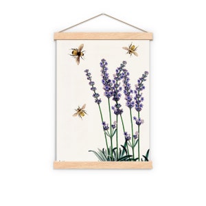 Lavender wall art Bees with Lavender Eco friendly gifts Bee Wall Art Save the Bees Floral Art Print BFL11 image 6