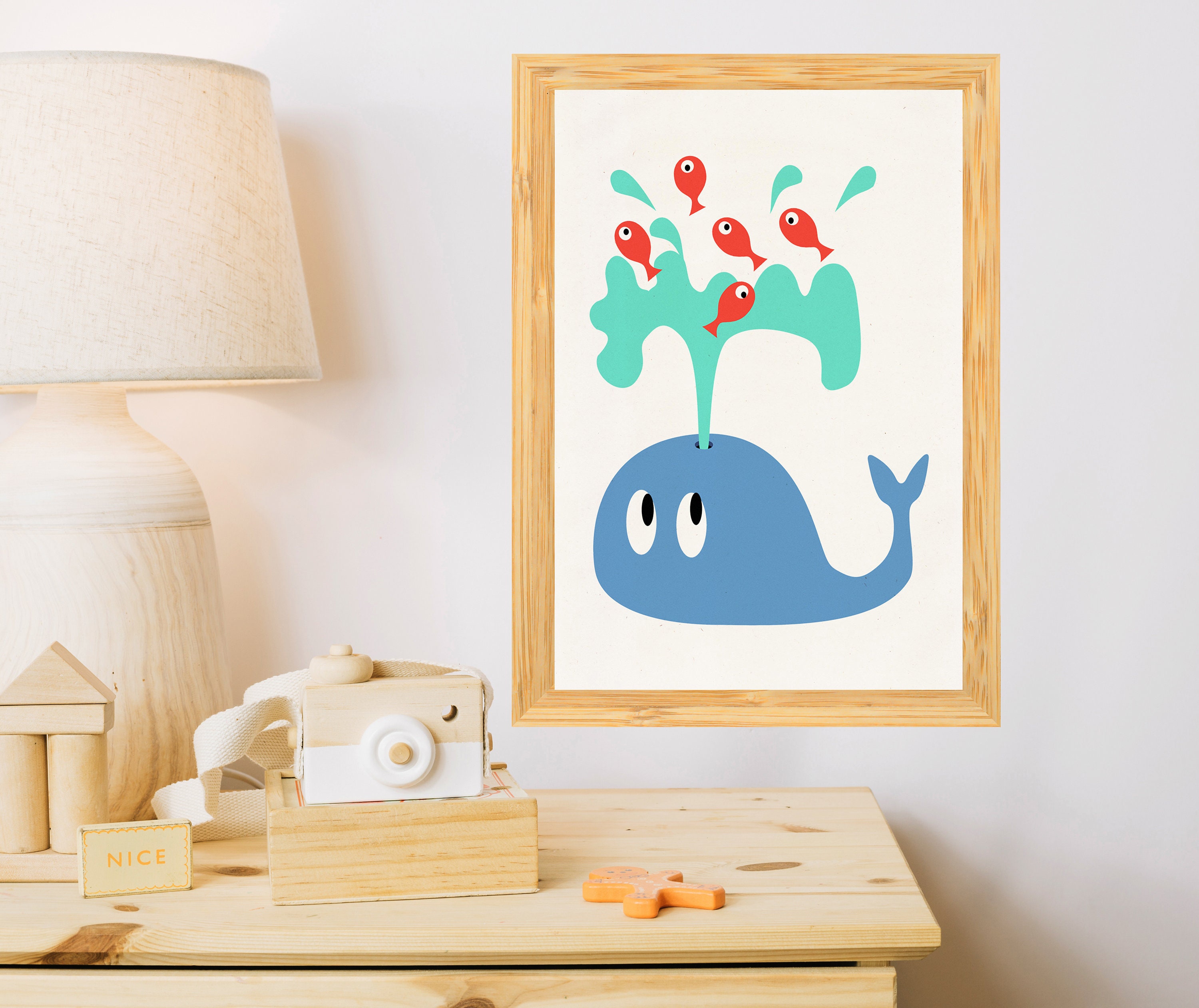 Whale Nursery decor Wall art for kids Little Blue Whale Etsy