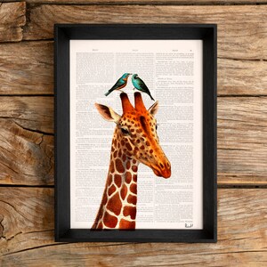 Home gift, Honeymoon Giraffe, Animal art, Wall art, Wall decor, Gift for Home, Nursery wall art, Funny Prints, ANI006 image 2