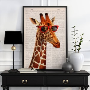 Cool Giraffe poster, Animal art, Animal decor, Wall decor, poster, poster print, Funny animal, ANI008PA3 image 5