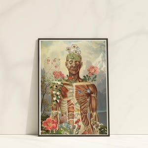 Muskulatur System Kunst - Physiotherapeut - Muskel Wand Kunst - Yoga Kunst - Meditation Wand Kunst - Blumen Anatomie Druck - Anatomie Poster