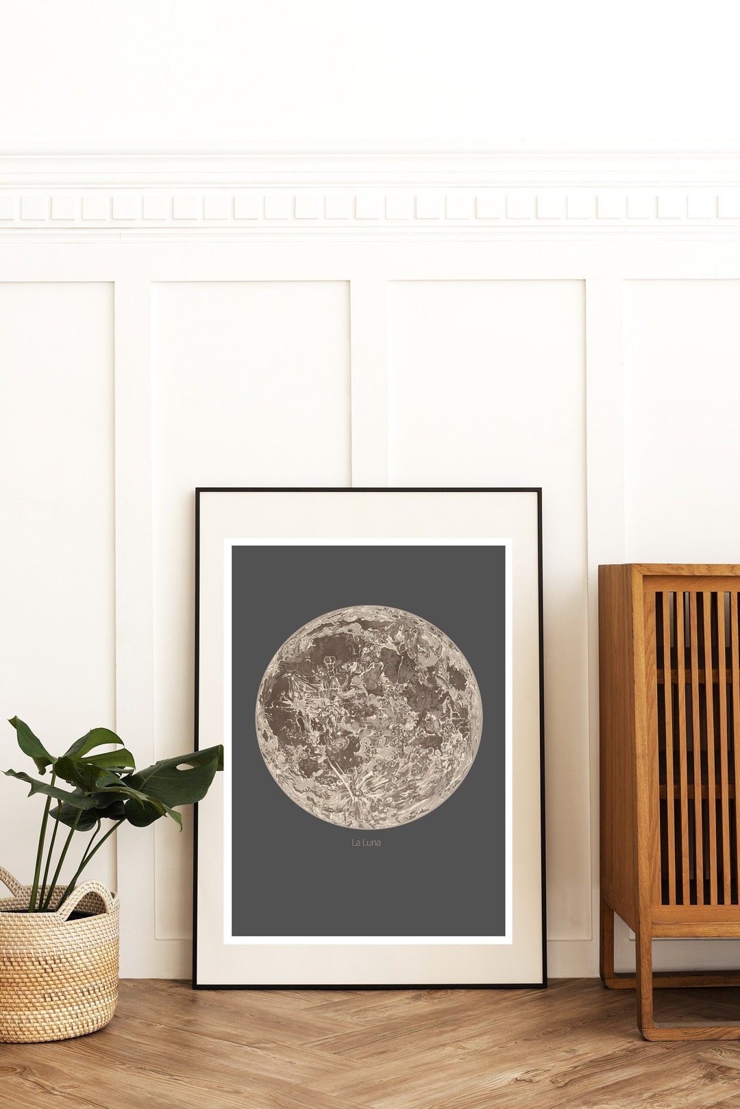 Vintage Moon Art Print: Large A3 Canvas Texture Poster - Etsy