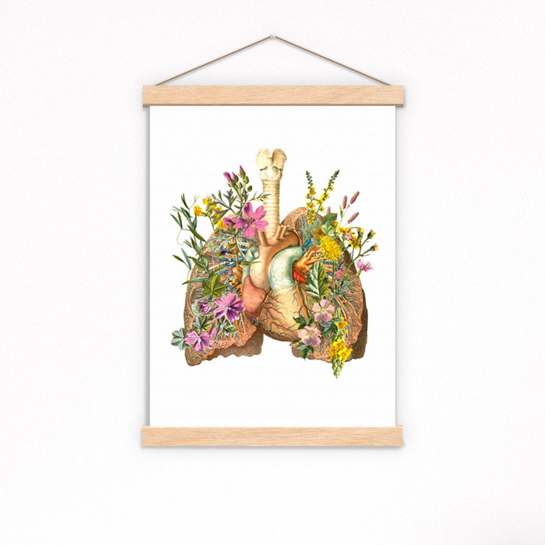 Human Anatomy Lungs Art Print Nature Inspired Yoga Decor Health Awareness Gift SKA099 image 7