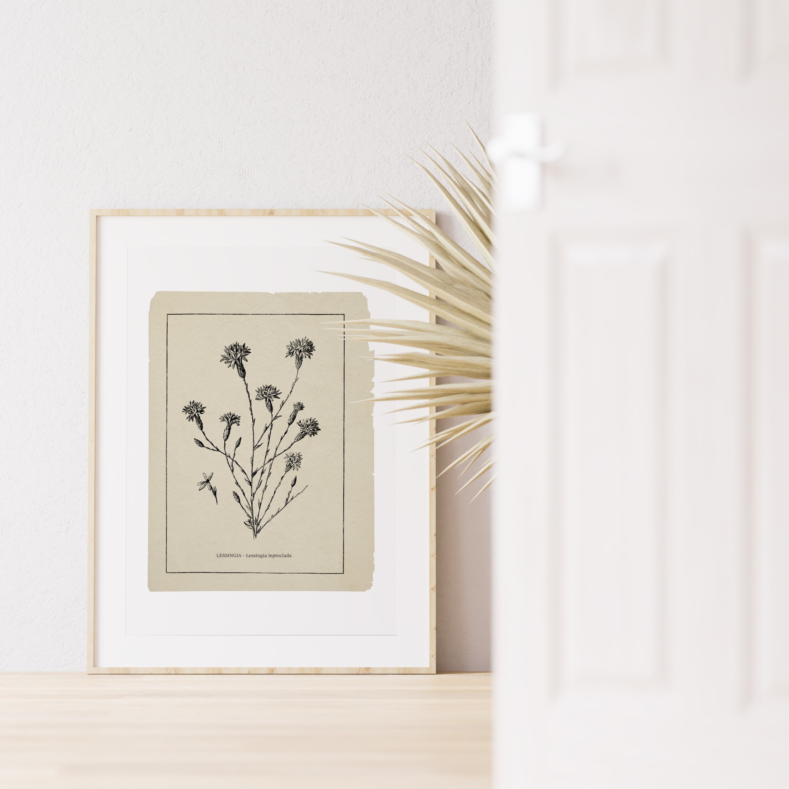 Botanical Line Art Print: Wildflower Neutral Wall Decor - Etsy