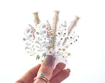 Floral Spine Clear Sticker Pack: Anatomy Stickers