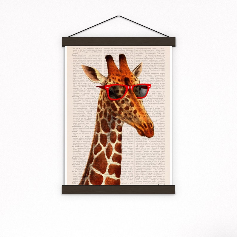 Cool Giraffe poster, Animal art, Animal decor, Wall decor, poster, poster print, Funny animal, ANI008PA3 image 2