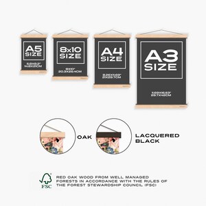 Wooden Magnetic Poster Hanger: A4 A3 Print Frame