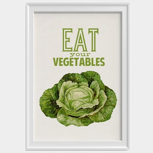 Eat your vegetables, Kitchen wall decor, Veggies print, Kitchen Wall art TYQ037 image 5