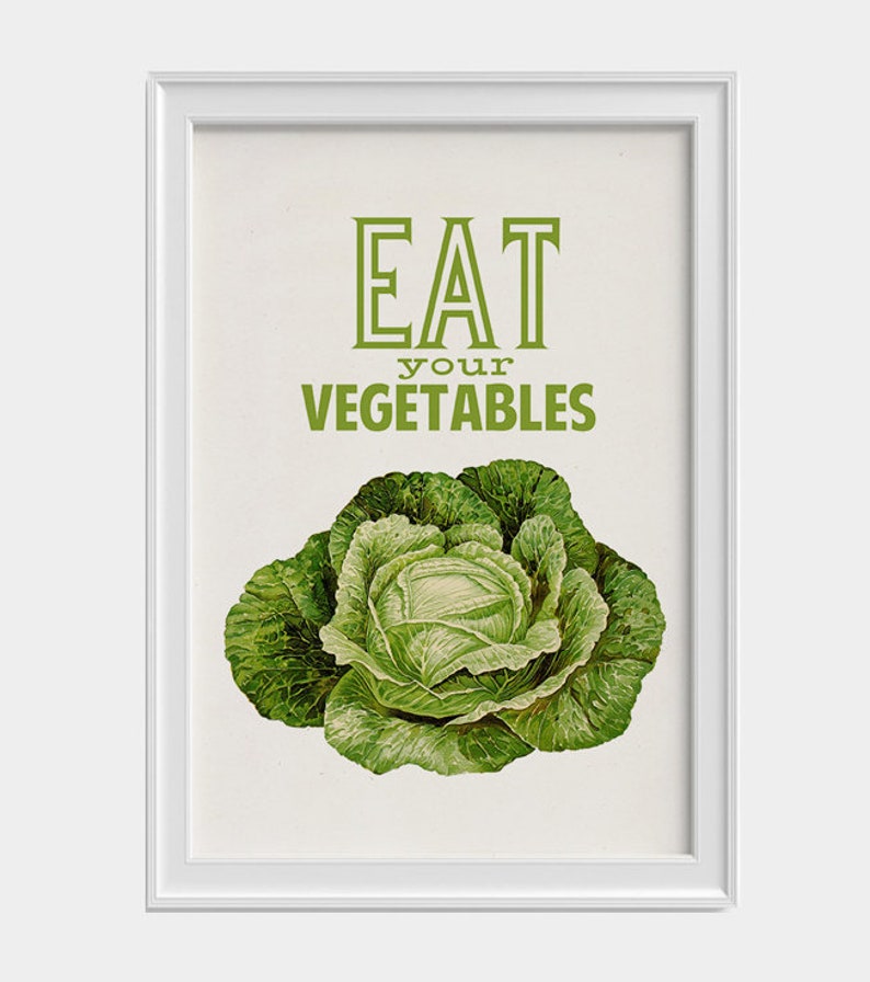 Eat your vegetables, Kitchen wall decor, Veggies print, Kitchen Wall art TYQ037 image 5