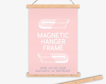 Wooden Magnetic Poster Hanger: A3 A4 Print Frame