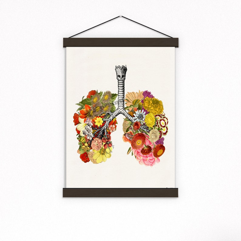 Art prints Flowery Lungs Print Yoga Studio Decor Anatomy Wall Art Sustainable art Meditation wall art SKA062 image 9