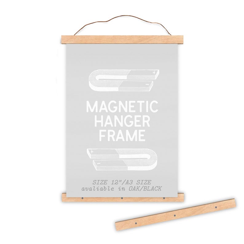 Wooden Magnetic Poster Hanger: A4 A3 Print Frame