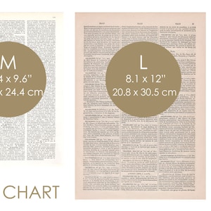 May include: A chart showing different sizes of book pages. The chart shows three sizes: small, medium, and large. The sizes are listed in inches and centimeters. The chart is titled "Book Page Size Chart".