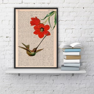 Hummingbird Wall art, Wall decor, Gift Art for Home , Nursery wall art, Prints, Bird prints, art print, ANI122 image 4
