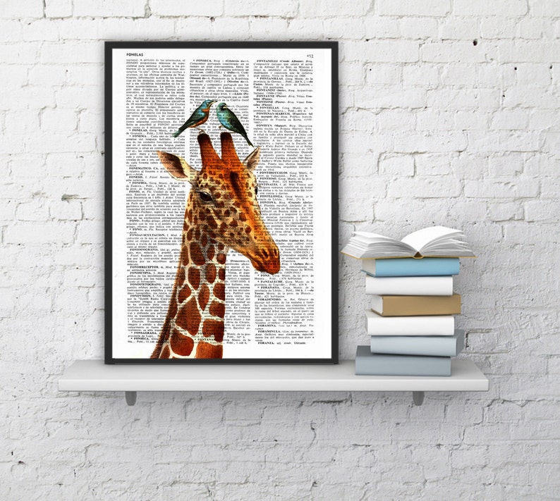 Home gift, Honeymoon Giraffe, Animal art, Wall art, Wall decor, Gift for Home, Nursery wall art, Funny Prints, ANI006 image 5