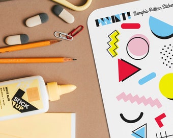 Pegatinas impermeables con estampado Memphis: Calcomanías artísticas para agendas